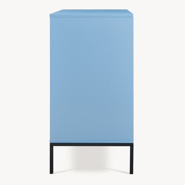 Comò a 3 Cassetti Colwyn Cassettiera Mobile Contenitore 78 x 80 x 40 cm - Blu [en.casa]