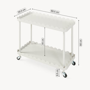 Carrello Portaoggetti Bolmanralu a 2 Ripiani e Rotelle 60 x 61 x 31 cm Struttura in Acciaio - Grigio [en.casa]