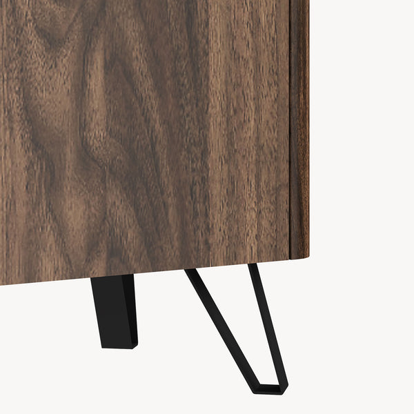 Sideboard Trorlon 160x40x83 cm effetto noce/travertino [en.casa]