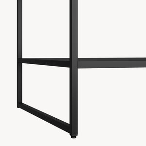 Tavolino laterale Salsnes 53x51x51 cm con ripiano Acciaio Nero [en.casa]