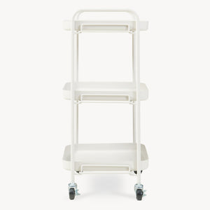 Carrello di Servizio Kelevn Portatutto a 3 Ripiani e Rotelle 67 x 33 x 31 cm in Acciaio - Grigio [en.casa]