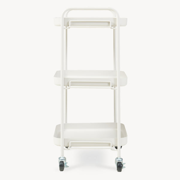 Carrello di Servizio Kelevn Portatutto a 3 Ripiani e Rotelle 67 x 33 x 31 cm in Acciaio - Grigio [en.casa]