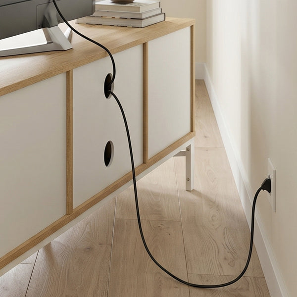 Mobile TV Kerrköndam 120x40x46 cm effetto quercia/bianco [en.casa]