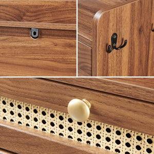 Scarpiera Virievarnu 111x60x24 cm effetto noce [en.casa]