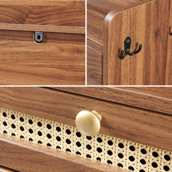 Scarpiera Virievarnu 111x60x24 cm effetto noce [en.casa]
