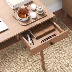 Scrivania Habo con Cassetto e Scomparto Aperto 75 x 115 x 48 cm - Effetto Noce [en.casa]