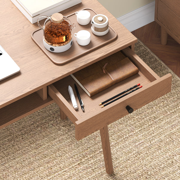 Scrivania Habo con Cassetto e Scomparto Aperto 75 x 115 x 48 cm - Effetto Noce [en.casa]