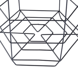 Set di tavolini Hørsholm set da 2 cestino in metallo nero / colore legno [en.casa]