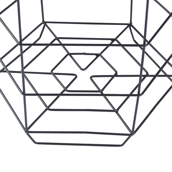 Set di tavolini Hørsholm set da 2 cestino in metallo nero / colore legno [en.casa]