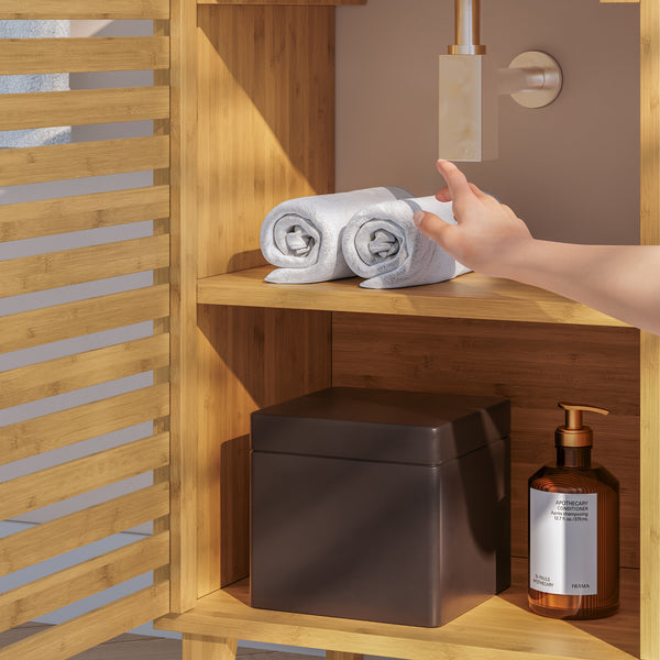 Mobile sottolavabo Iveland 60x40x30cm bambù [en.casa]