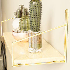 Mensola da parete Muurame 40x14x17 cm color oro [en.casa]