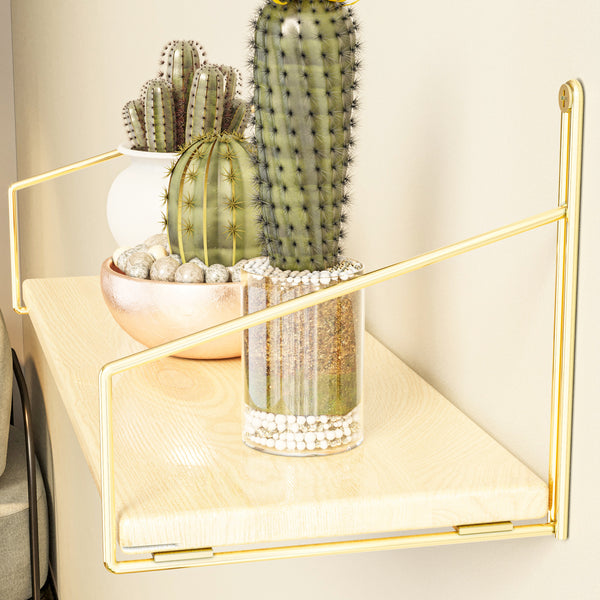 Mensola da parete Muurame 40x14x17 cm color oro [en.casa]