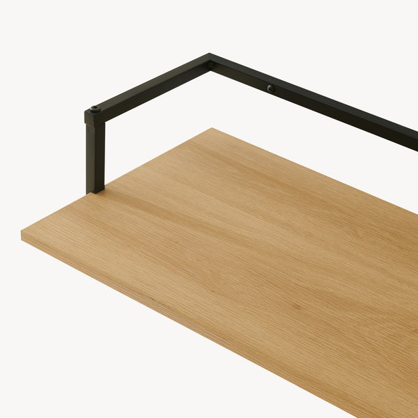 Barra Appendiabiti da Muro Evje con Piano di Appoggio 80 x 30 x 20 cm Effetto Legno / Nero [en.casa] 