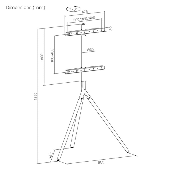Supporto TV Valle max. 65 pollici [pro.tec]