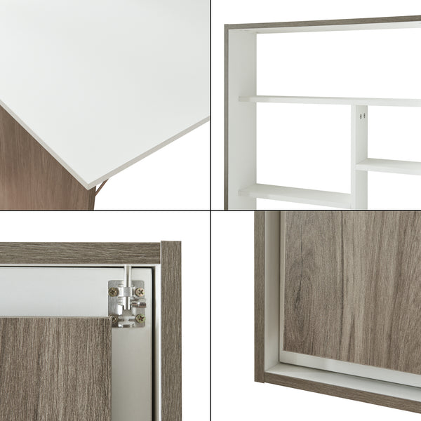 Tavolo pieghevole da parete Greve Bianco / effetto legno [en.casa]