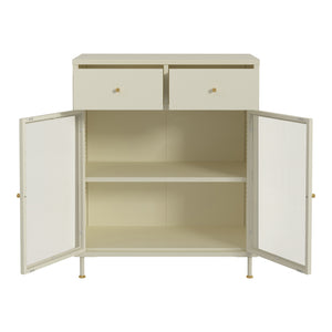 Sideboard Lindau Acciaio 97x80x40 cm Bianco crema [en.casa]