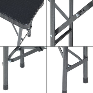 Set panca pieghevole Mark 2 pz. effetto rattan nero [en.casa]