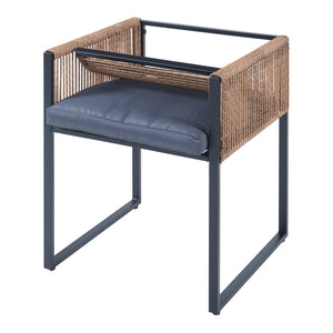 Set di mobili da giardino Accadia 3 pz. Nero/Marrone [casa.pro]