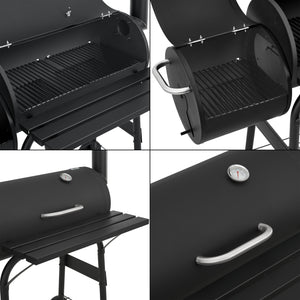 Carrello barbecue Arielli 115x110x64cm Nero [casa.pro]