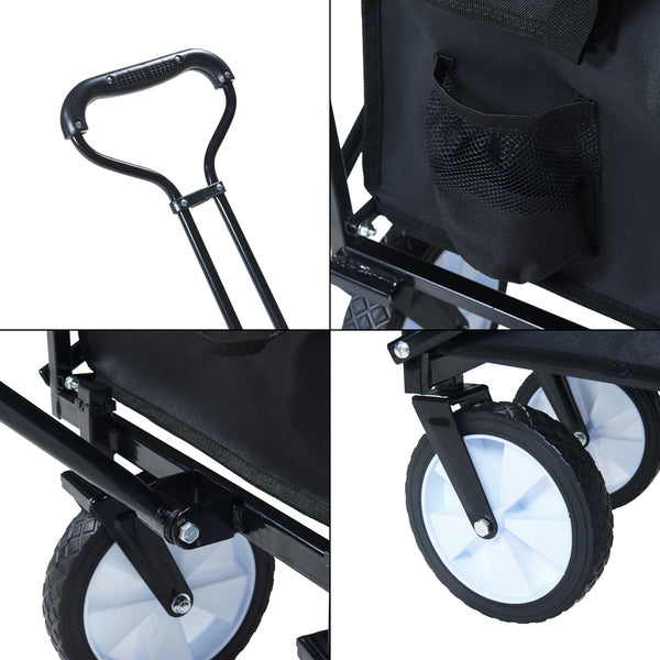 Carrello di Trasporto a Mano Stenlille Vagone Pieghevole da Spiaggia - Nero pro.tec