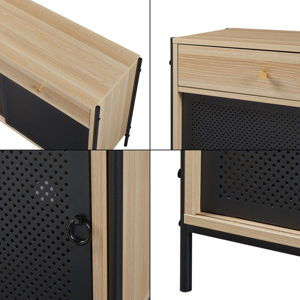 Mobile TV Tysnes 120x40x75 cm Rovere/Nero [en.casa]