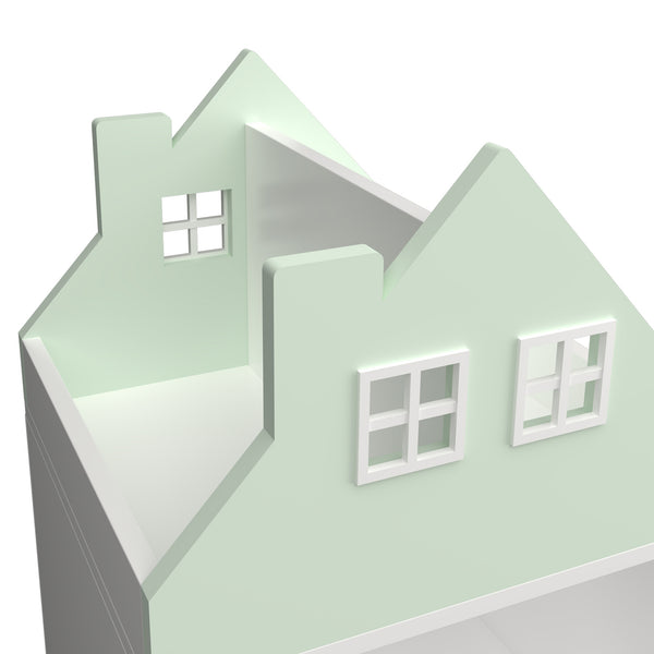 Panca per bambini con scaffale Vipsali 100x99x30 cm Verde menta/Bianco [en.casa]