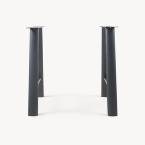 Struttura del tavolo set da 2 Hullem acciaio 72x70x10 cm nero [en.casa]