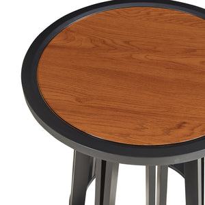 Tavolino Burgess 51xØ51 cm Nero/effetto noce [en.casa]