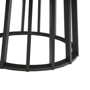 Tavolino Rotondo da Caffè Buzzard Ø90x45 cm - Nero / Effetto Cemento [en.casa] 