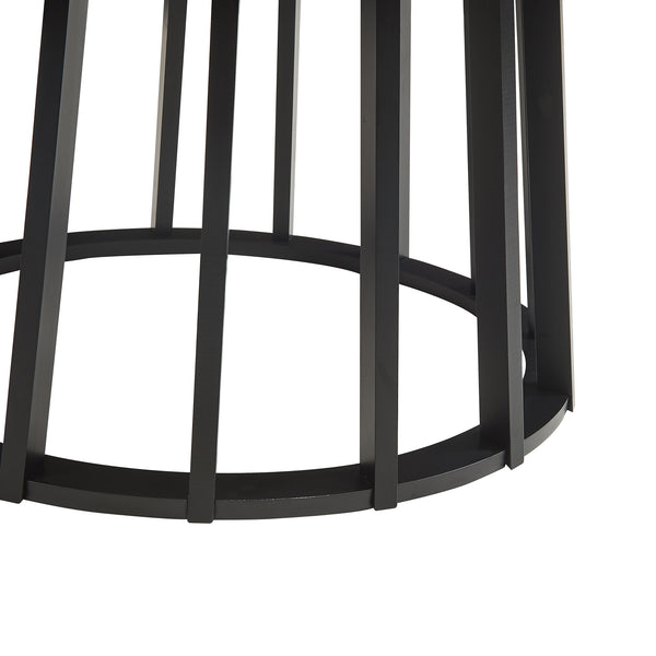 Tavolino Rotondo da Caffè Buzzard Ø90x45 cm - Nero / Effetto Cemento [en.casa] 