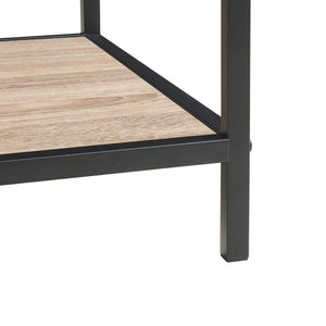 Tavolo a Consolle Belana con Ripiano e Scomparti Aperti 110 x 40 x 80 cm - Nero / Effetto Rovere [en.casa] 