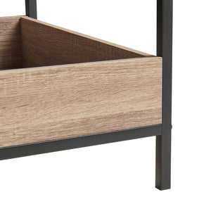 Tavolino Belana 100x48x39 cm Nero/effetto quercia [en.casa]