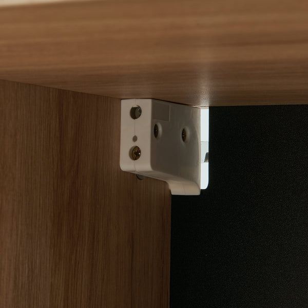 Mobile Pensile Noppen a Parete con 2 Ante e Finestrella 98 x 60 x 35 cm - Effetto Rovere [en.casa]