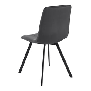 Set da Pranzo Fitjar Tavolo con Piano Rotondo Ø100 cm Effetto Cemento e 4 Sedie Effetto Velluto Grigio Scuro [en.casa]