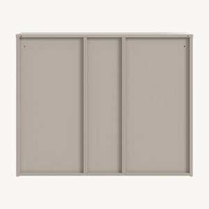 Mobile Contenitore da Ufficio Kliri in Acciaio con 6 Vani Aperti e 3 Ante 100 x 32 x 81 cm - Color Cammello [en.casa]