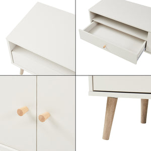 Mobile TV Hallevil 150x39x45 cm Bianco [en.casa]