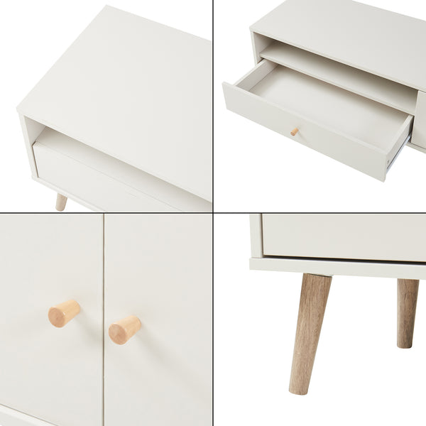 Mobile TV Hallevil 150x39x45 cm Bianco [en.casa]