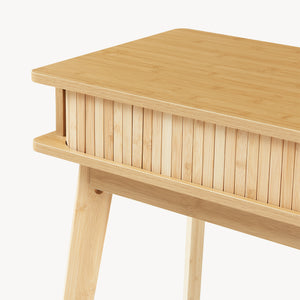 Tavolo a Consolle Tysvær a 2 Ante Scorrevoli in Bambù Naturale 110 x 40 x 78 cm [en.casa]