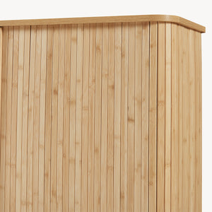 Mobile Contenitore Nordkapp con 2 Ante Scorrevoli in Bambù 100 x 40 x 80 cm - Color Naturale [en.casa]