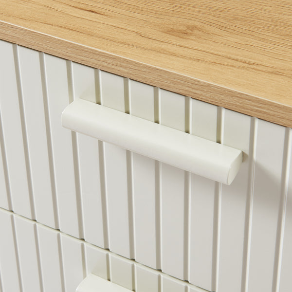 Comodino Ferrersp con 2 cassetti 50x40x40 cm effetto quercia/colore sabbia [en.casa]