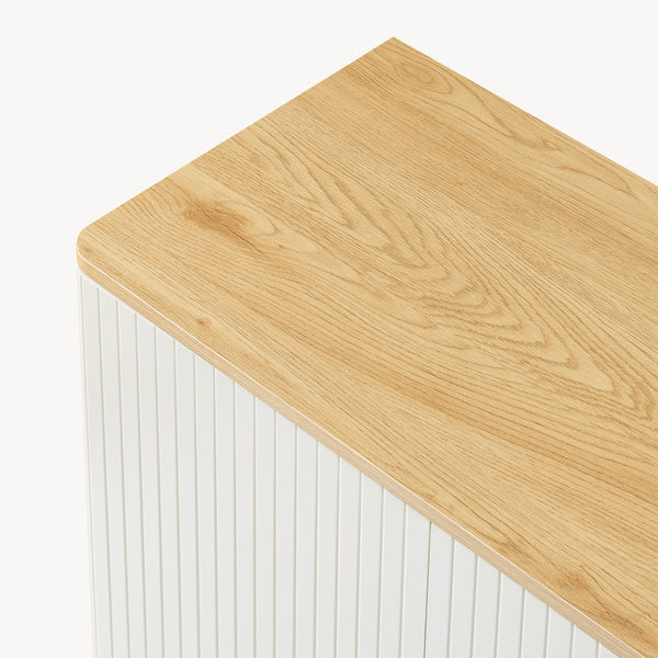 Sideboard Ferrersp con 2 ante 80x80x40 cm effetto quercia/colore sabbia [en.casa]