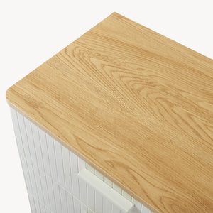 Cassettiera Ferrersp a 3 Cassetti Comò 70 x 60 x 40 cm - Effetto Rovere / Avena Oatmeal [en.casa]