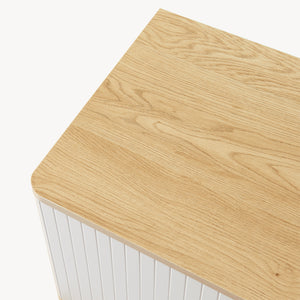 Comodino Ferrersp Mobile Contenitore con Anta 50 x 40 x 40 cm - Effetto Rovere / Avena Oatmeal [en.casa]