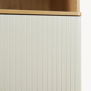 Mobile a Colonna Ferrersp Armadio da Bagno con Anta e Ripiani 160 x 42 x 35 cm - Effetto Rovere / Avena Oatmeal [en.casa]
