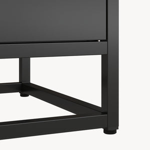 Libreria Hailuoto Scaffale in Acciaio con Ripiani Aperti e Armadietto 180x80x40 cm Nero opaco [en.casa] 