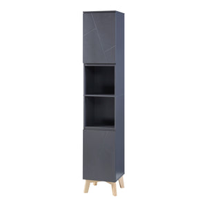 Set mobili da bagno 5 pezzi Overath Grigio [en.casa]