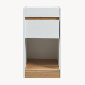 Comodino Lure 55x30x35 cm Bianco/effetto quercia [en.casa]