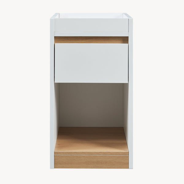 Comodino Lure 55x30x35 cm Bianco/effetto quercia [en.casa]