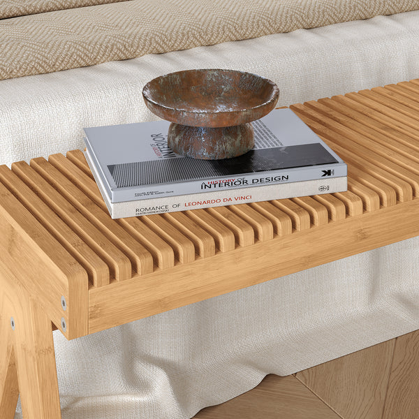 Panca Lasdarvoo 120x35x45 cm Bambù Naturale [en.casa]