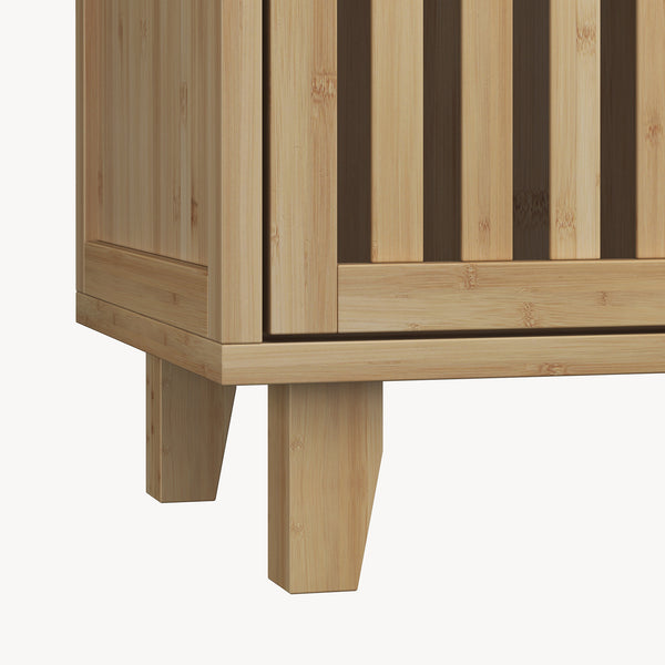 Mobile Contenitore Multifunzionale Sirgerg a 2 Ante 77 x 72 x 33 cm in Bambù Naturale [en.casa] 